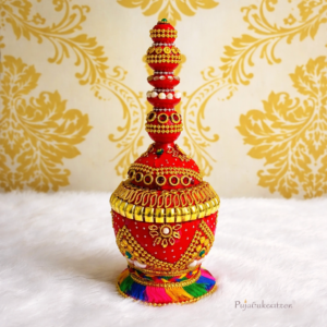 Wooden Sindoor Box Standing Stone Work